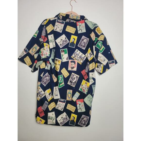 Baseball Legends Max Boxxer Men's Button Down Hawaiian Shirt Vintage Size Large - Picture 2 of 6